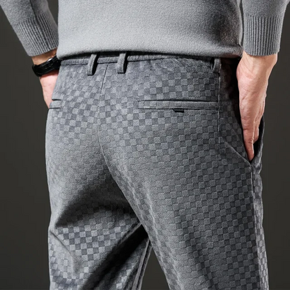 Geruite corduroy broek