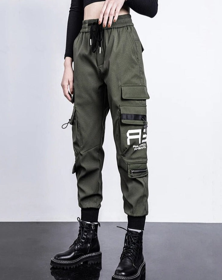 Cargo broek met hoge taille voor dames