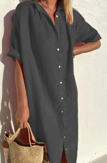 Imeldine | Comfortabele lange shirt-achtige jurk