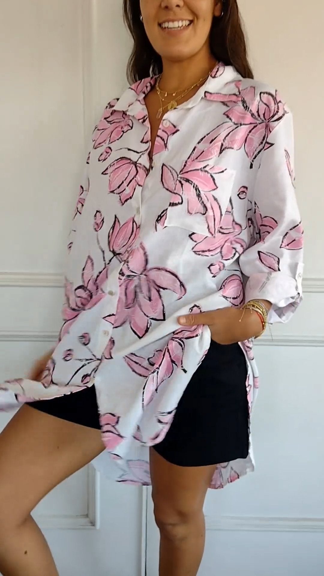 Elegante overhemdjurk met print