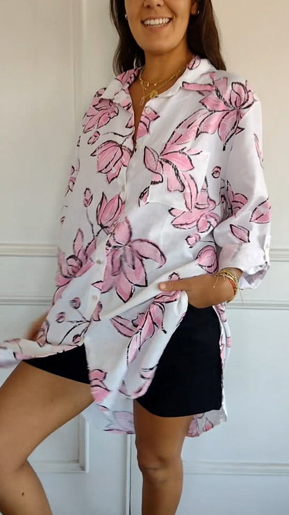 Elegante overhemdjurk met print