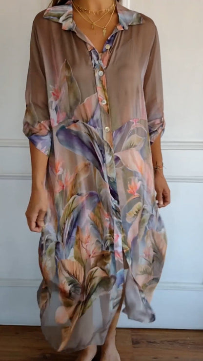 Isalyn Comfy Bedrukte Sheer Dress