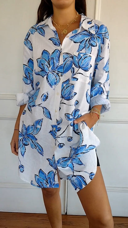 Elegante overhemdjurk met print