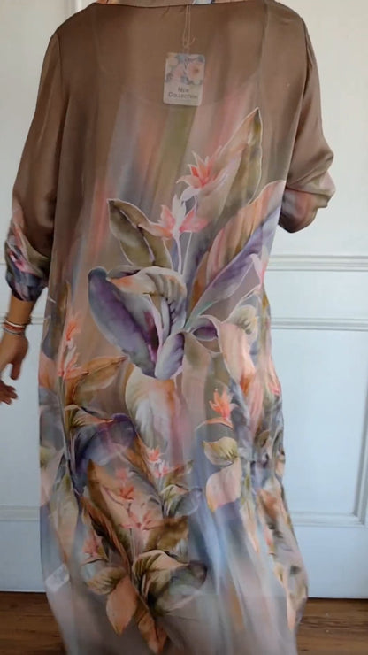 Isalyn Comfy Bedrukte Sheer Dress