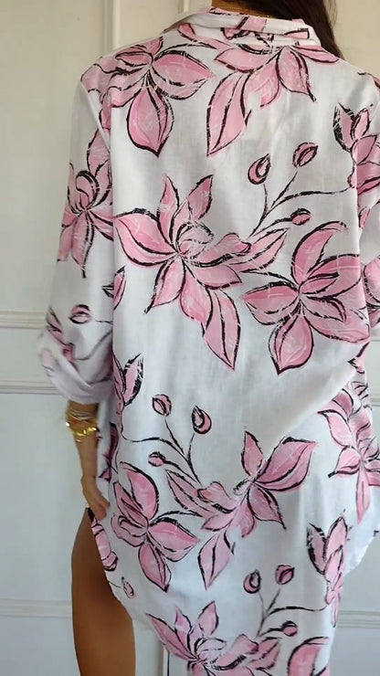 Elegante overhemdjurk met print