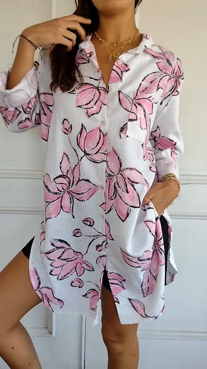 Elegante overhemdjurk met print