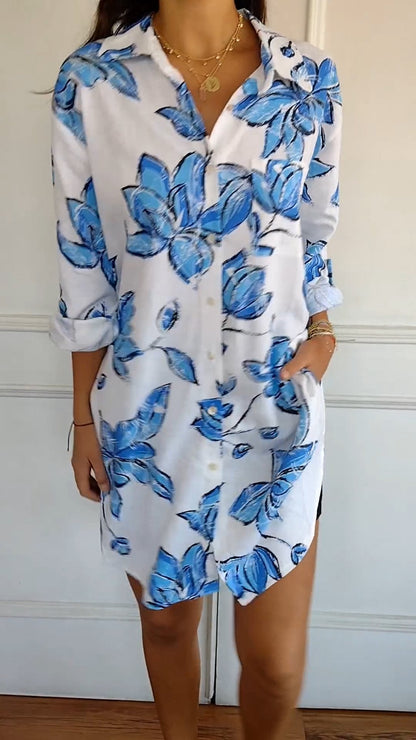 Elegante overhemdjurk met print