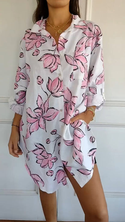 Elegante overhemdjurk met print
