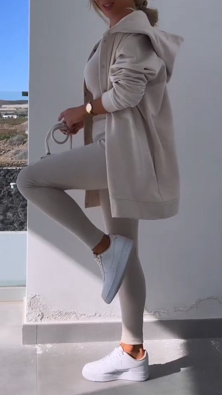 Pien | Elegant Vest met Sweatshirt met Capuchon Set