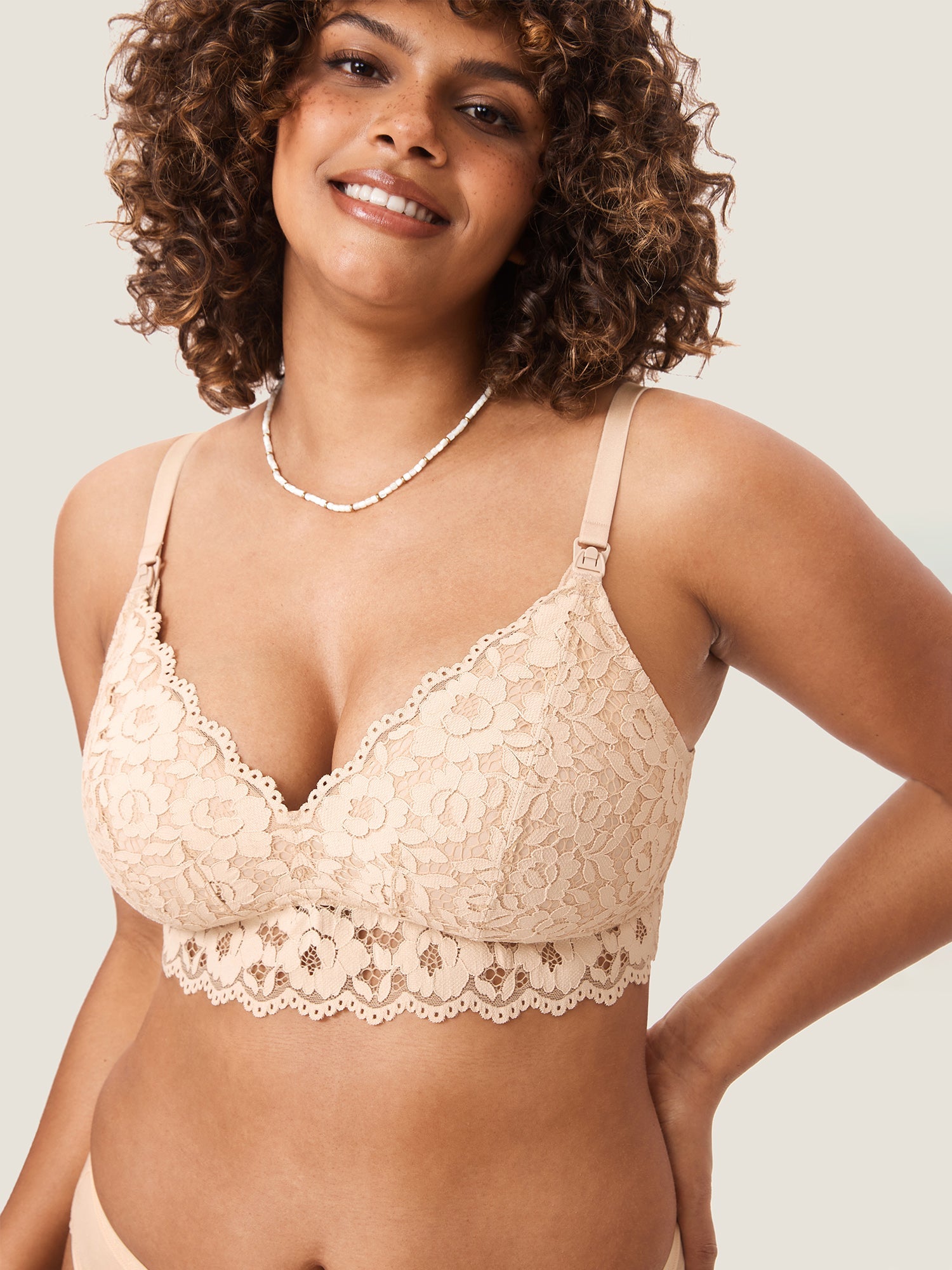 Voedingsbeha van kant met extra steun – voedingsbralette zonder beugel