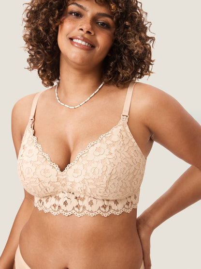 Voedingsbeha van kant met extra steun – voedingsbralette zonder beugel
