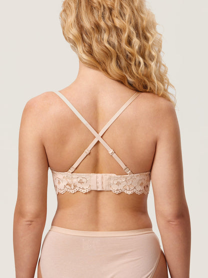 Voedingsbeha van kant met extra bedekking – bralette met diepe V-hals