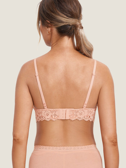 Voedingsbeha van kant met extra bedekking – bralette met diepe V-hals