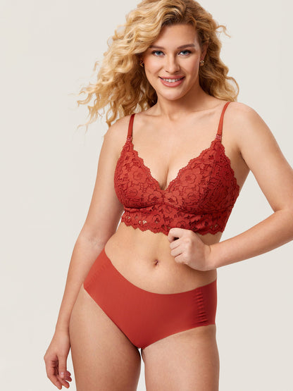 Voedingsbeha van kant met extra bedekking – bralette met diepe V-hals