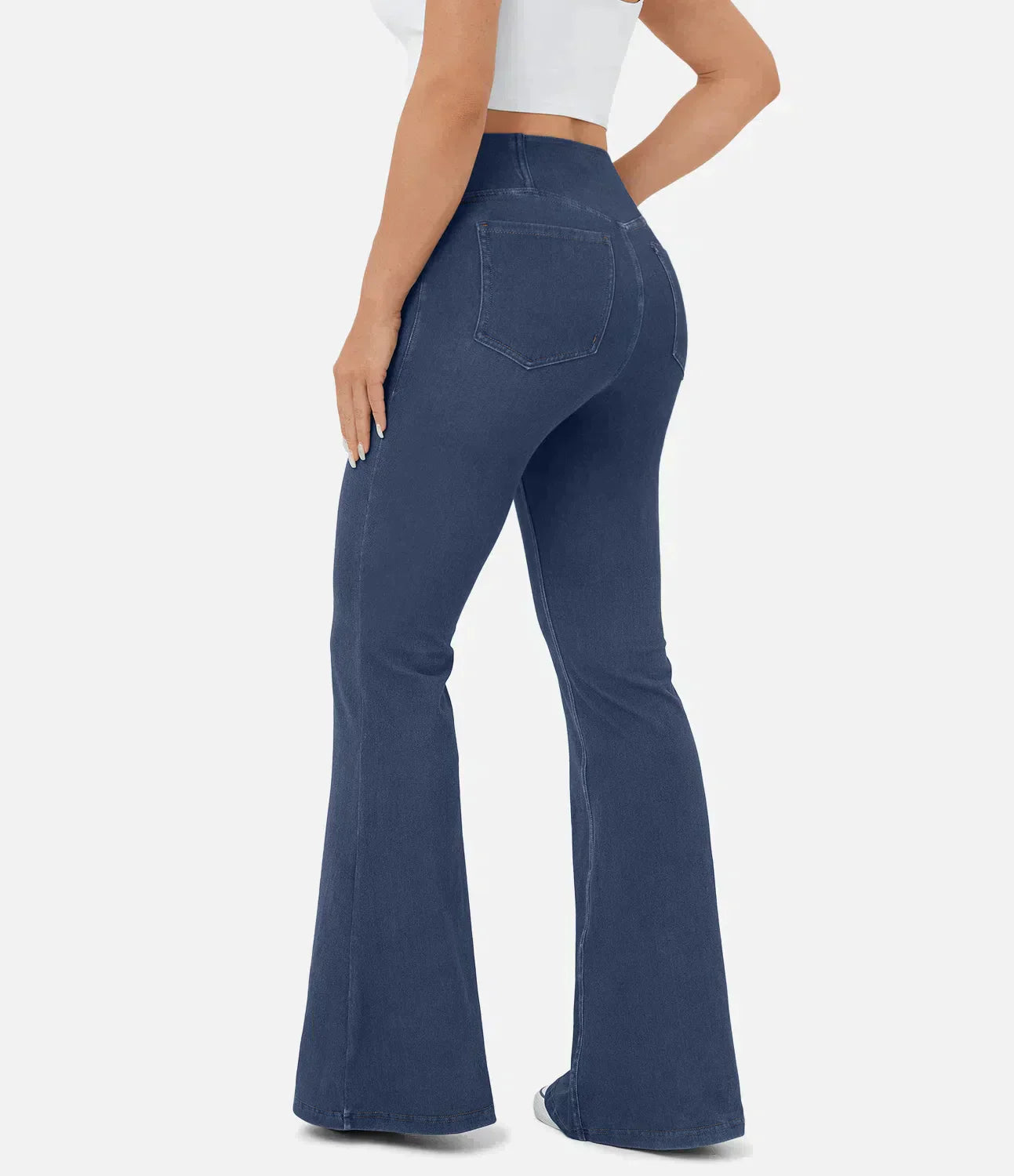 STRETCH FLARED JEANS MET HOGE TAILLE