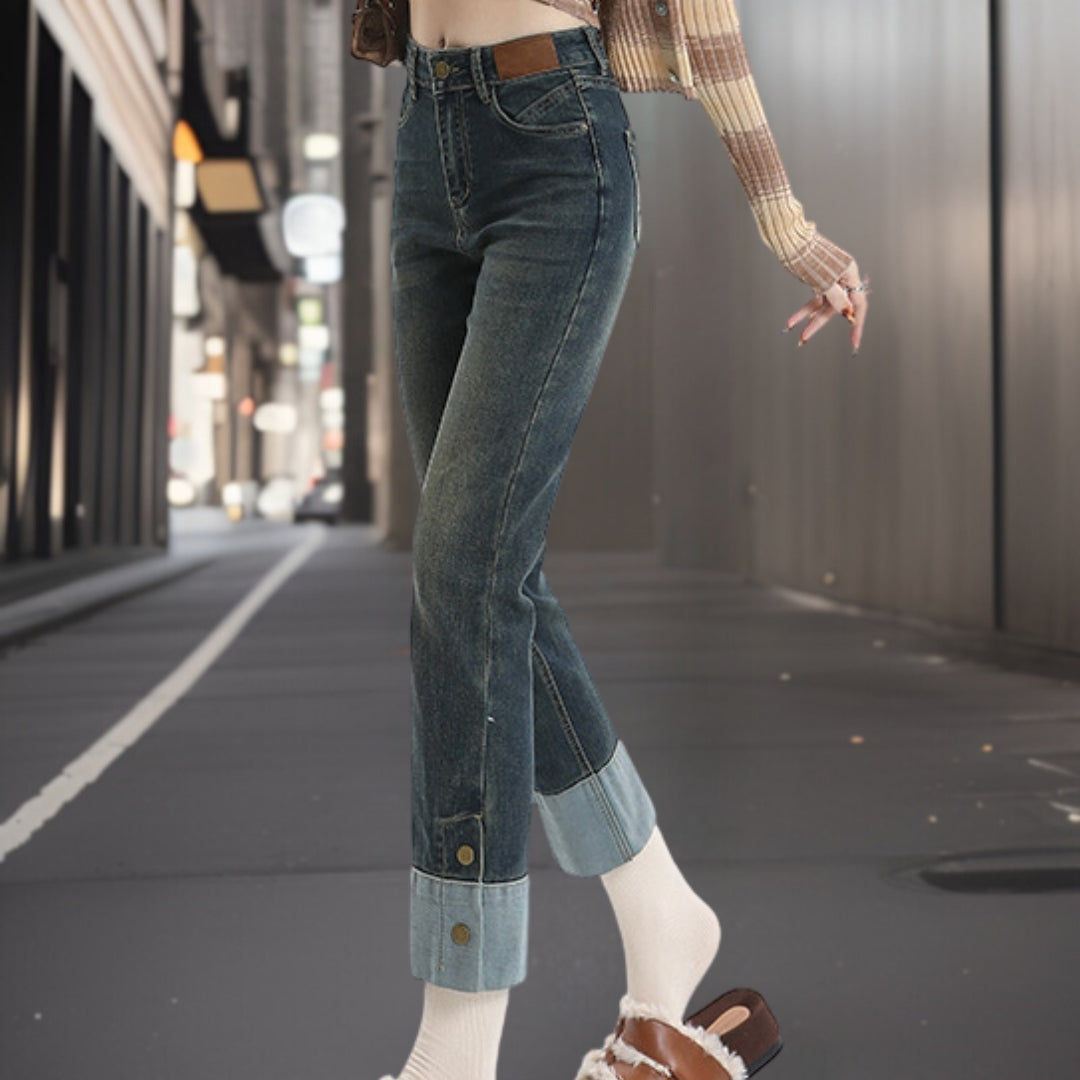 Vera™ Modieuze cropped broek in denim