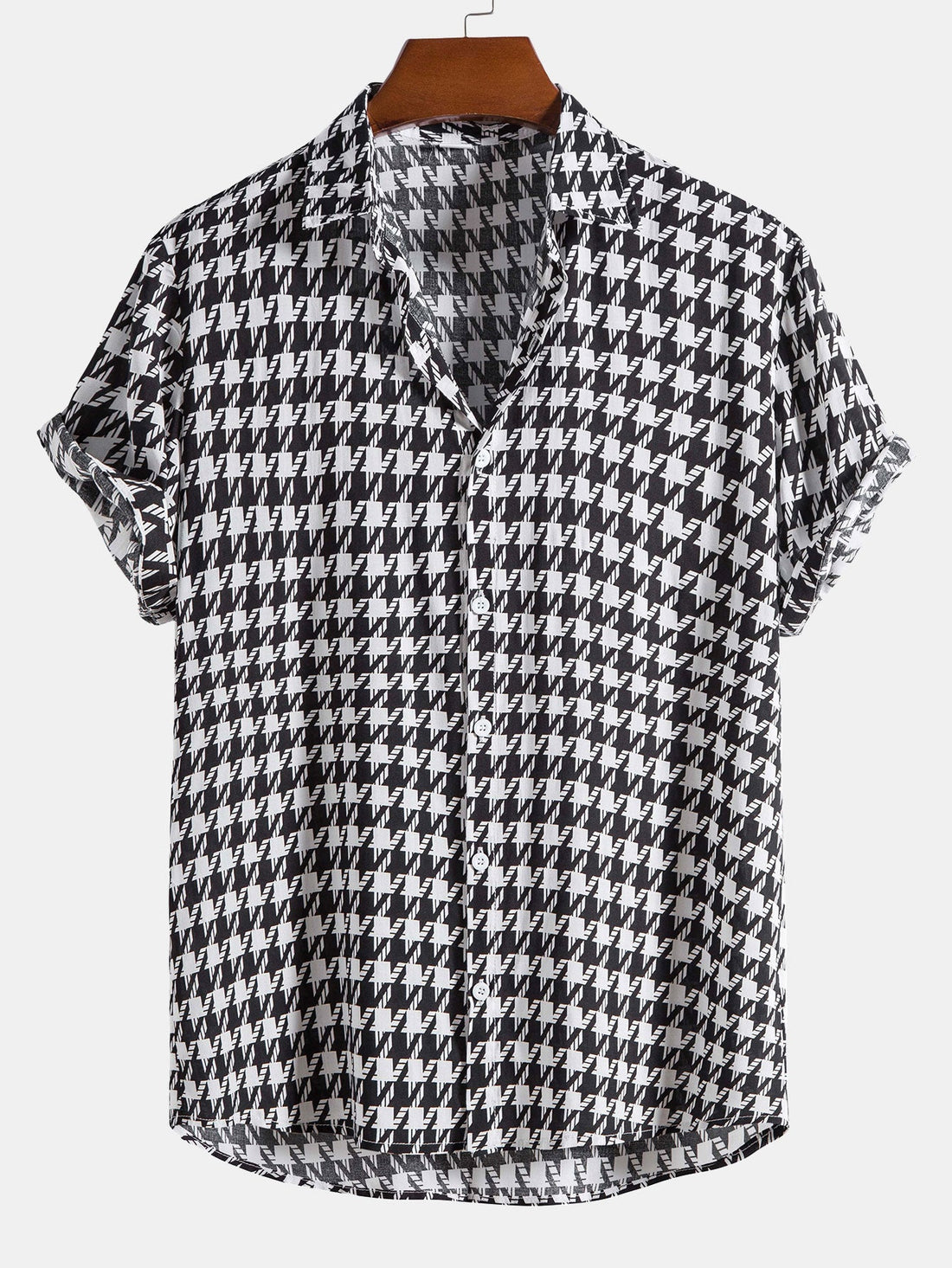 Zwart-wit shirt met geometrische print