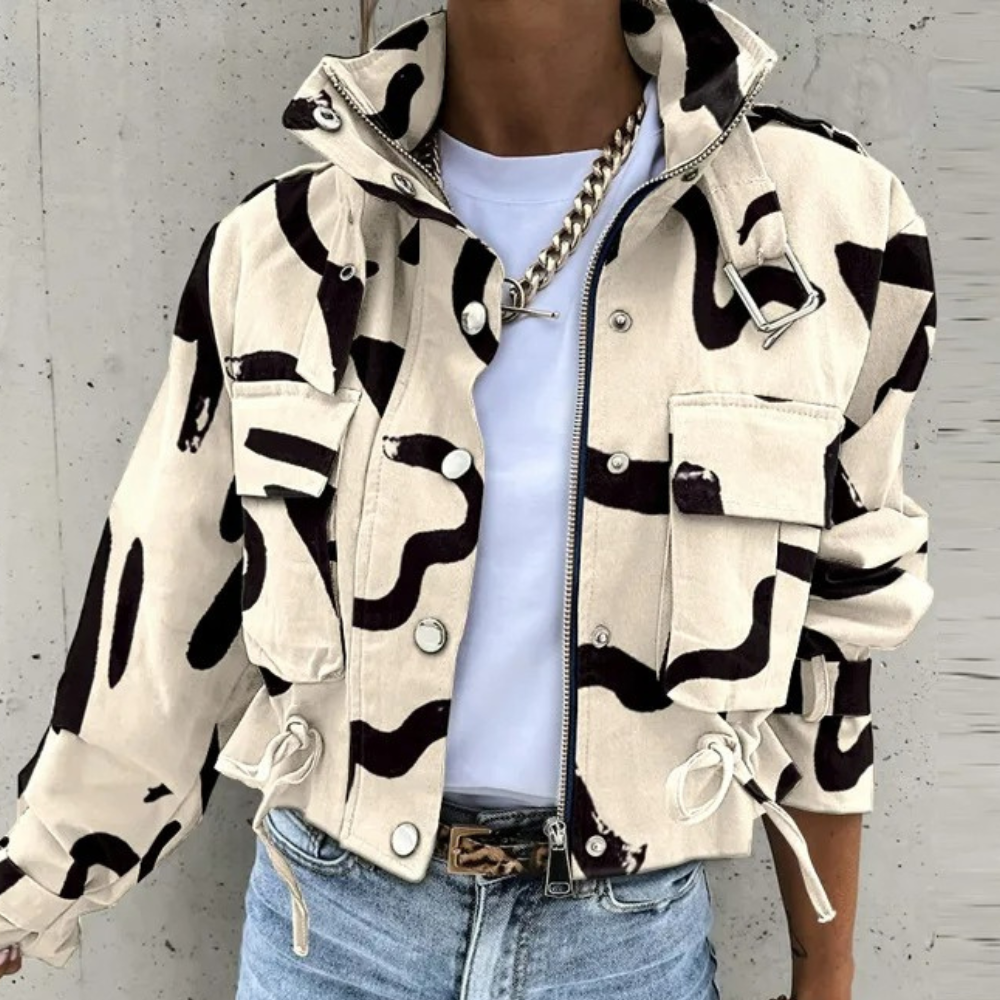 Jas met abstracte print voor dames