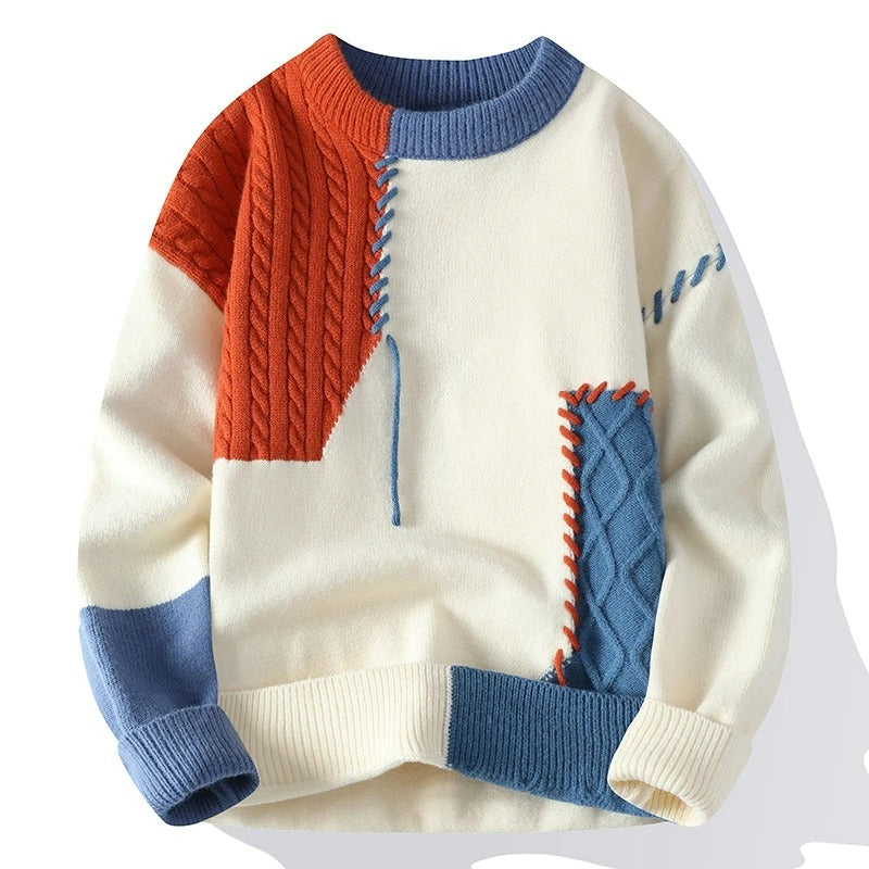 Warme coltrui Stijlvolle Patchwork Sweaters voor Mannen