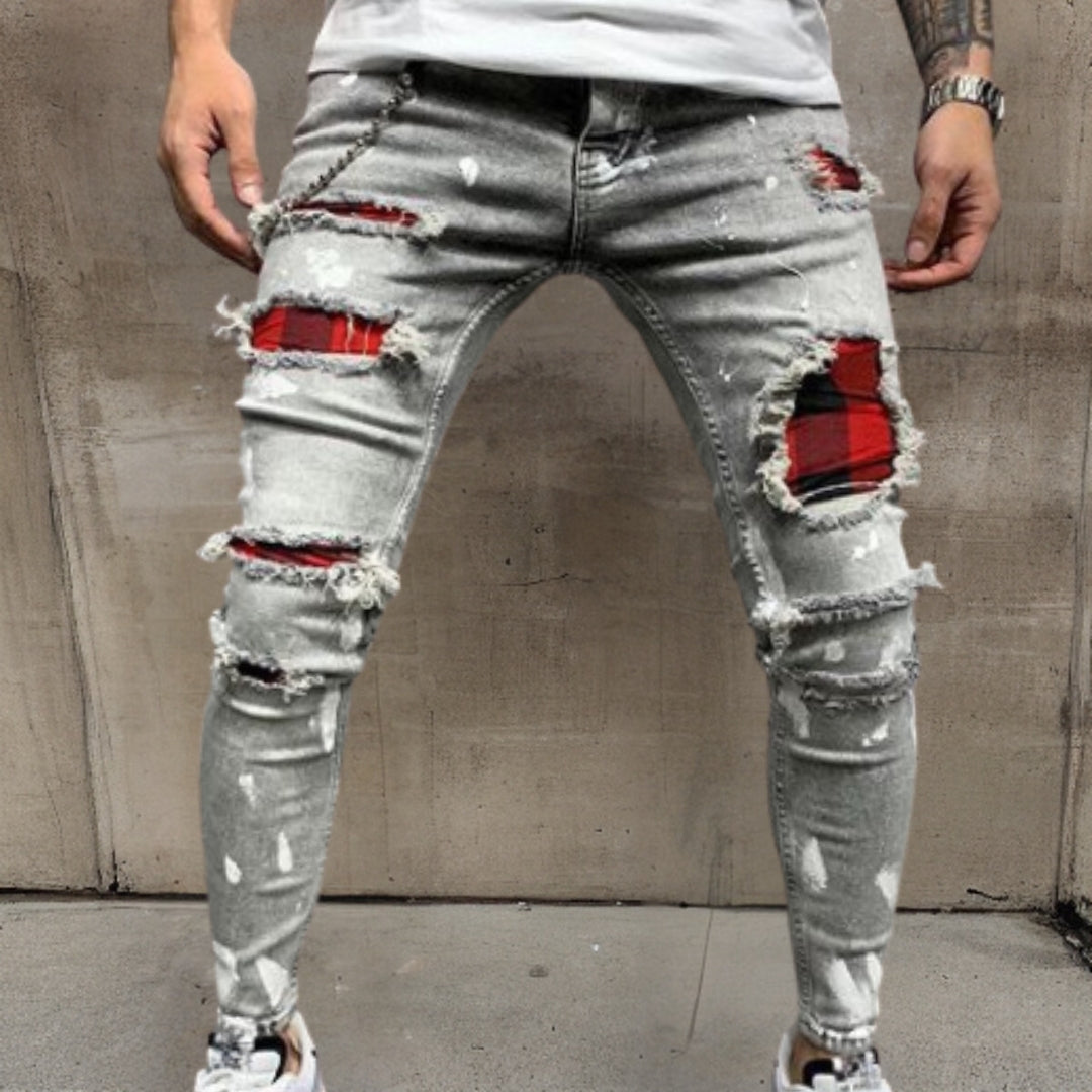 Quirin™ | Stijlvolle broek in gescheurd denim