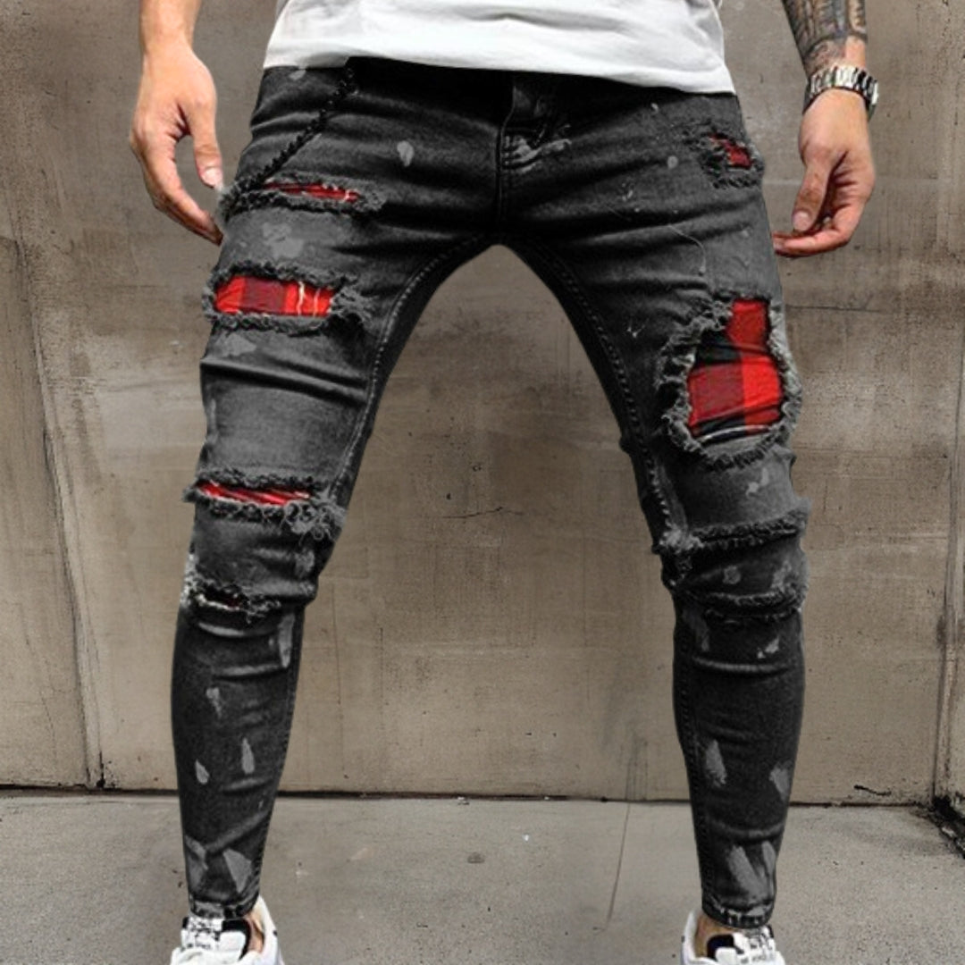 Quirin™ | Stijlvolle broek in gescheurd denim