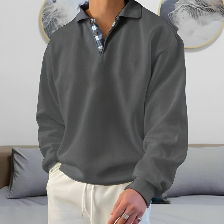 Casual Polo Pullover Sweatshirt voor mannen