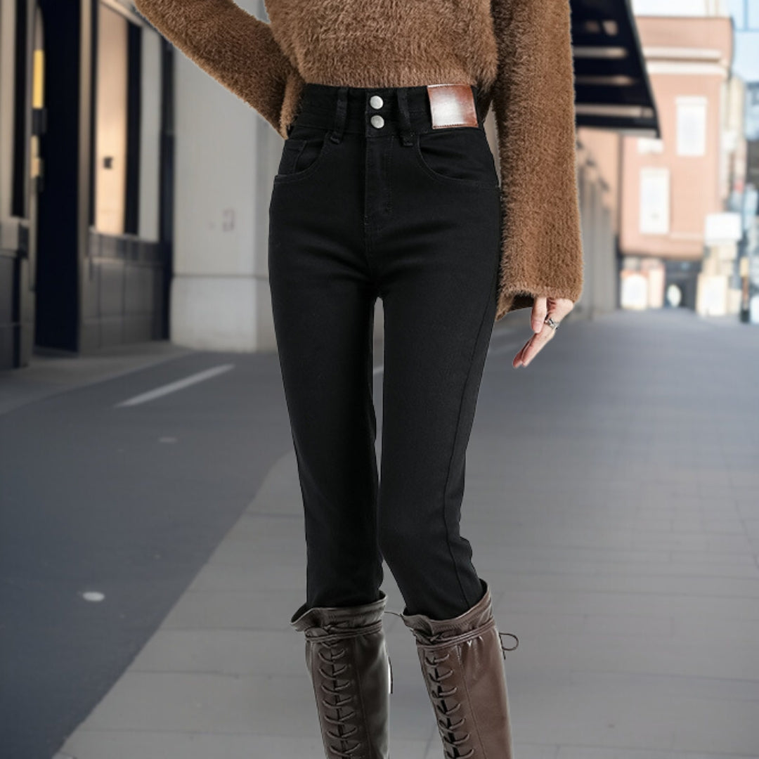 Macey™ - Stijlvolle denim broek met een slanke pasvorm