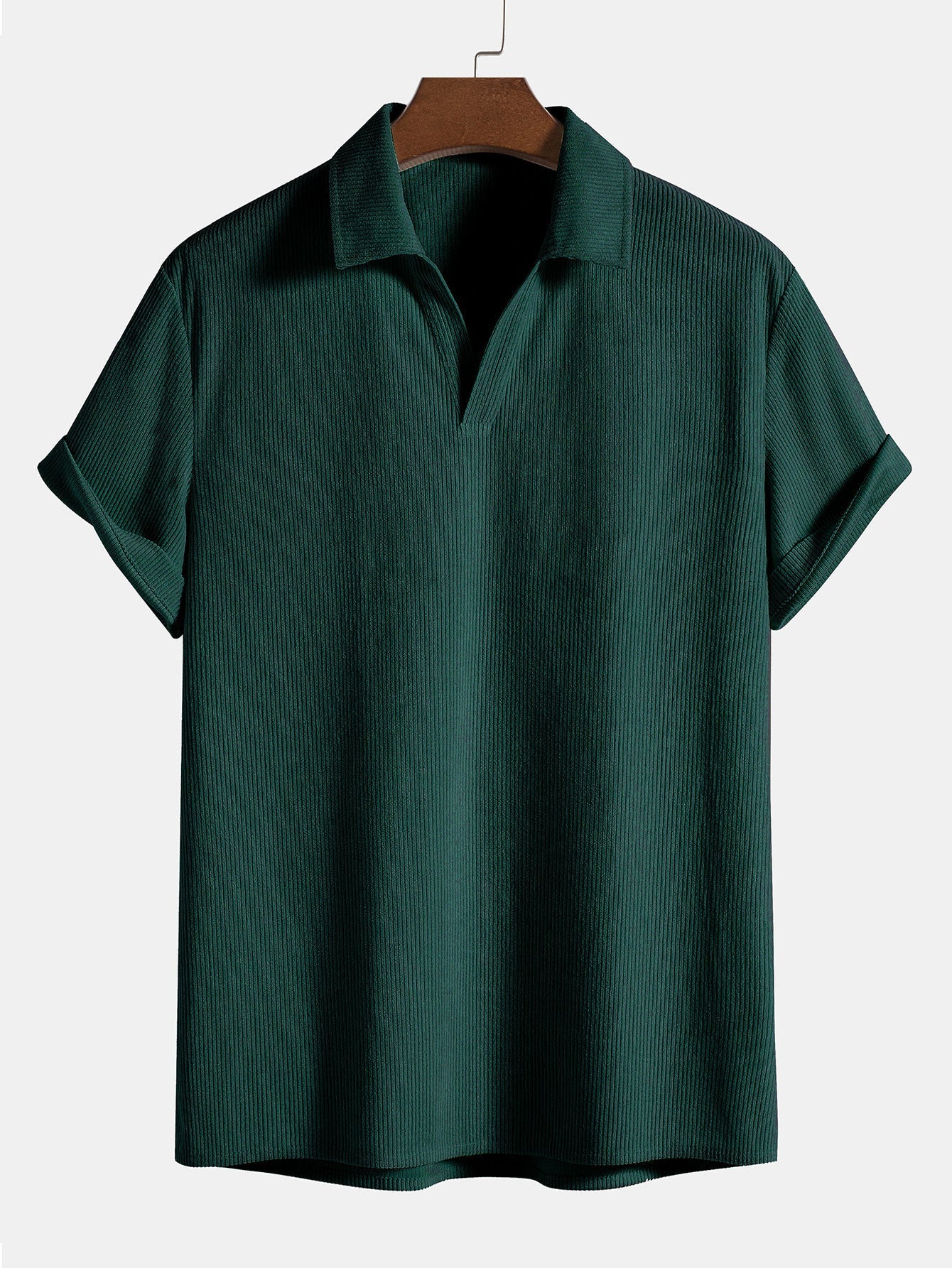 Corduroy poloshirt met korte mouwen