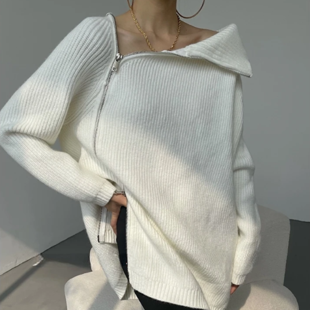 Gebreide coltrui met ritssluiting voor dames