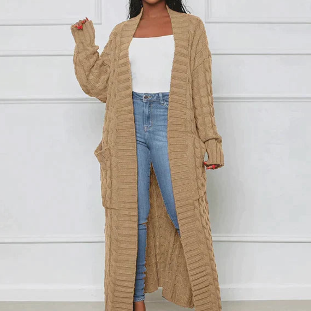 Warme Lange Losse Sweaterjas voor vrouwen