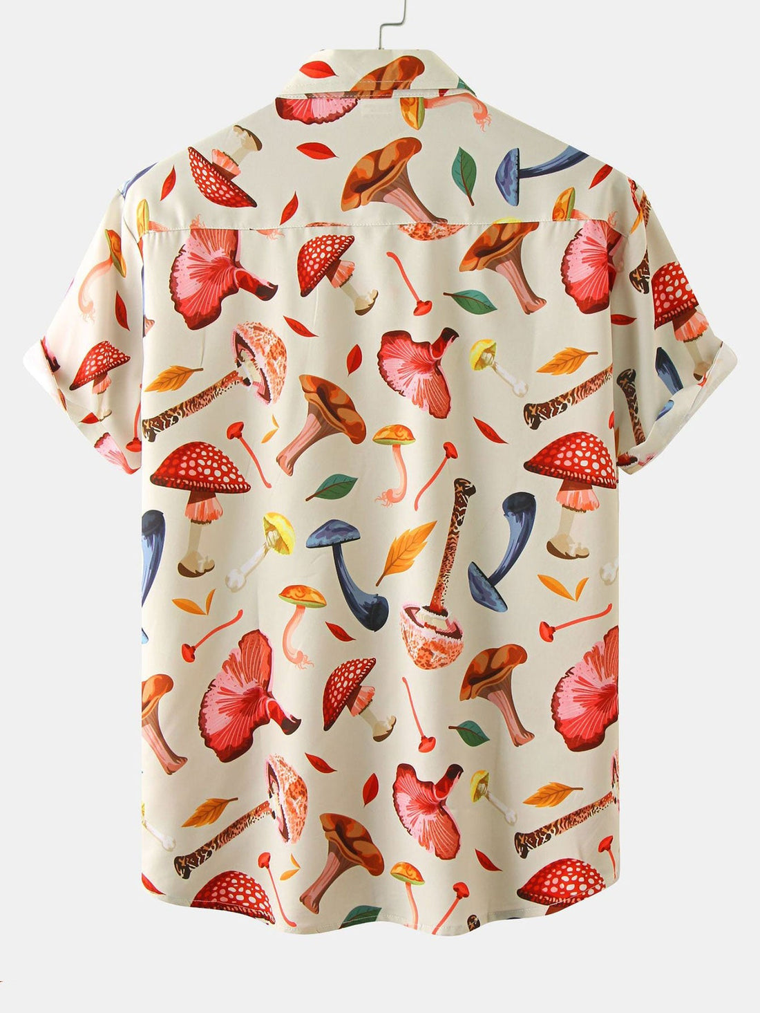 Shirt met paddestoelbladeren print