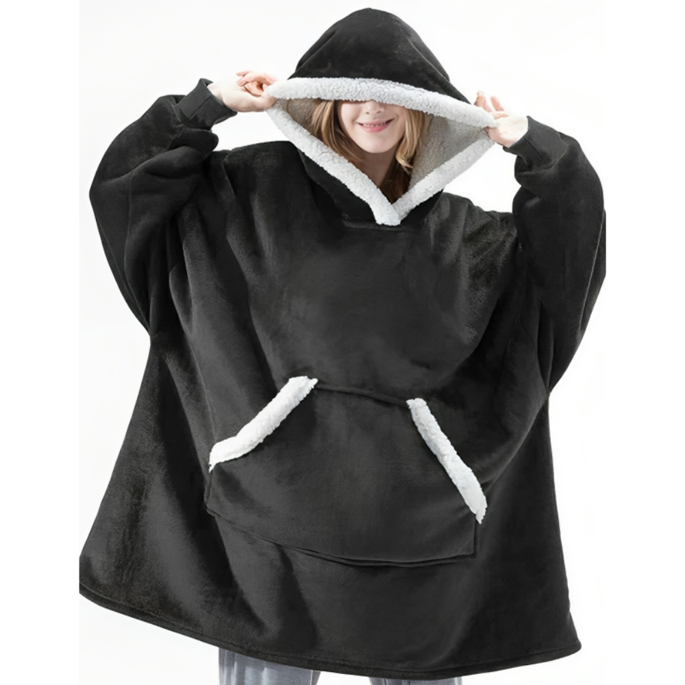 Oversized deken met capuchon