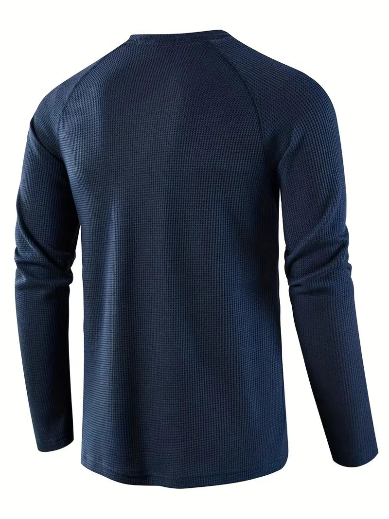 Elegant enkelkleurig poloshirt met lange mouwen voor heren