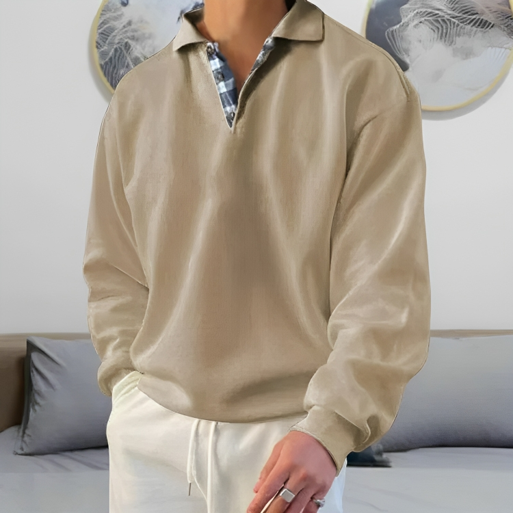 Casual Polo Pullover Sweatshirt voor mannen