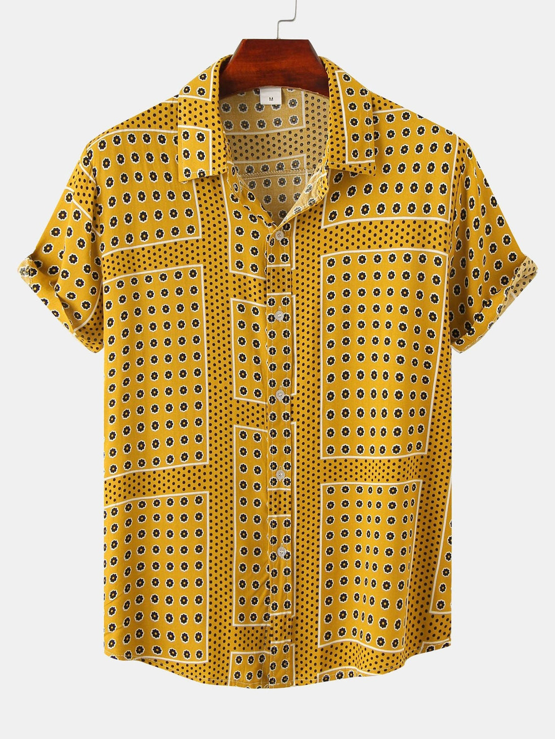 Polka Dot Bloemen Print Knoop Overhemd