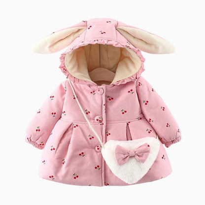 Baby Cherry Bunny fleece jas met tas