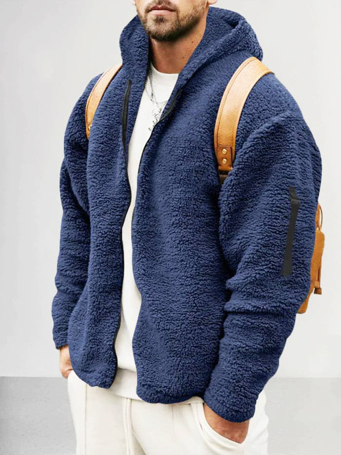 Jas met capuchon van verwarmende fleece - DAVID