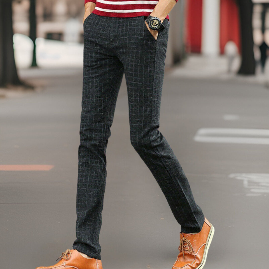 Howard™ - Casual geruite linnen broek