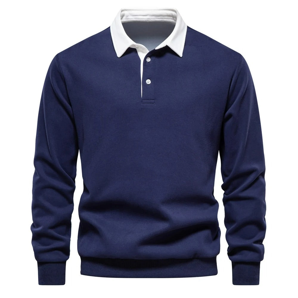 Herfst Polo Sweatshirt Pullover voor mannen