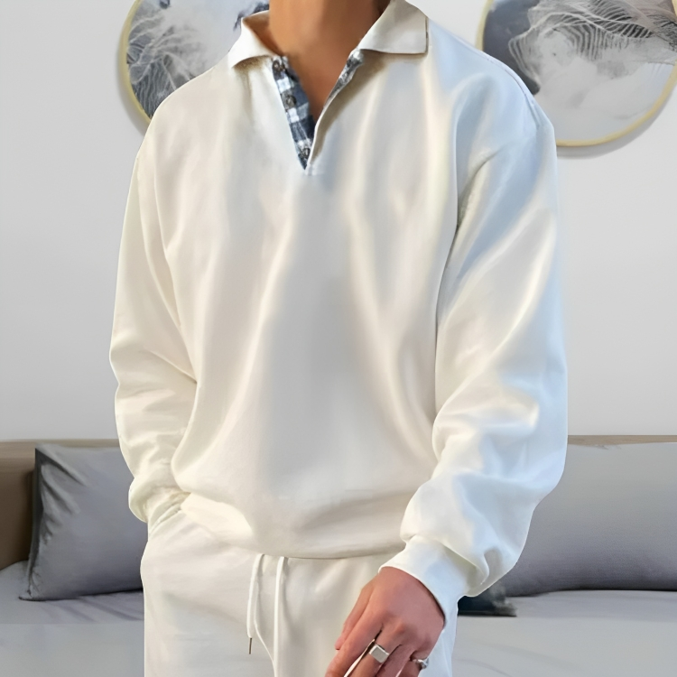 Casual Polo Pullover Sweatshirt voor mannen