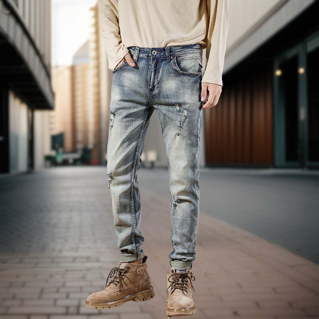 Bastian | Retro jeans met kreukels