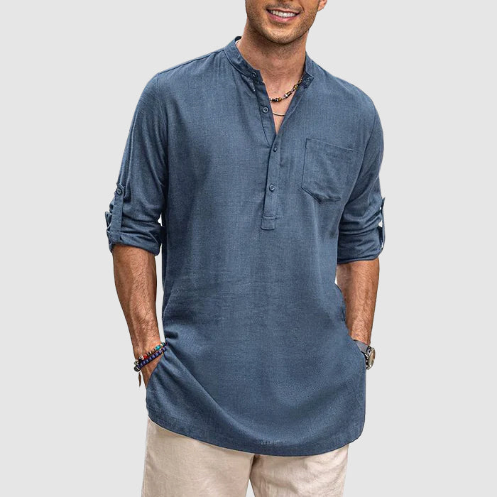 Luxe strand Henley shirt