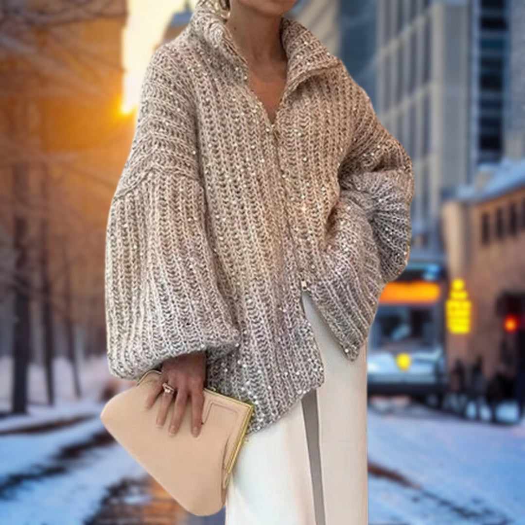 Leonie™ Losse trui met opstaande kraag