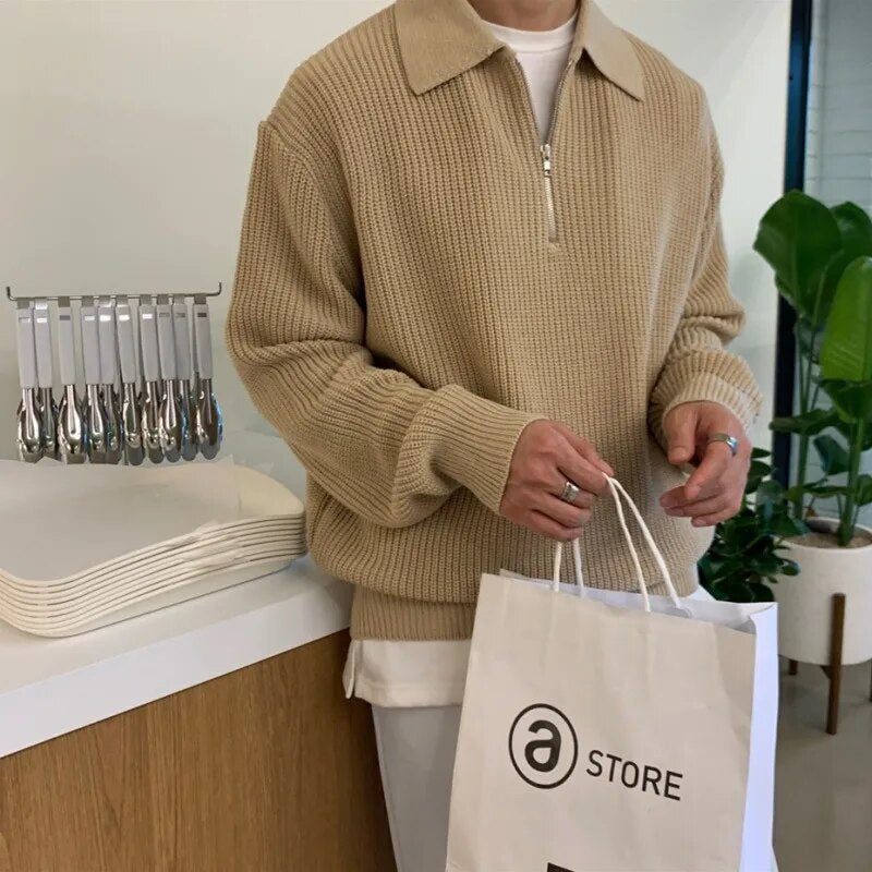 Kasjmier polo met ritssluiting