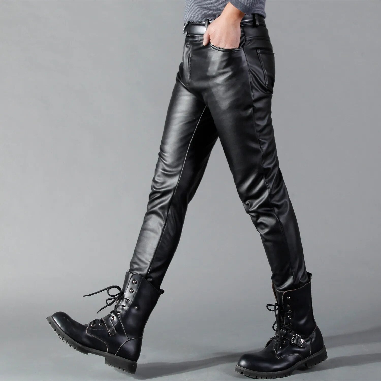 Zwarte Mercury Skinny Stretch Broek van imitatieleer