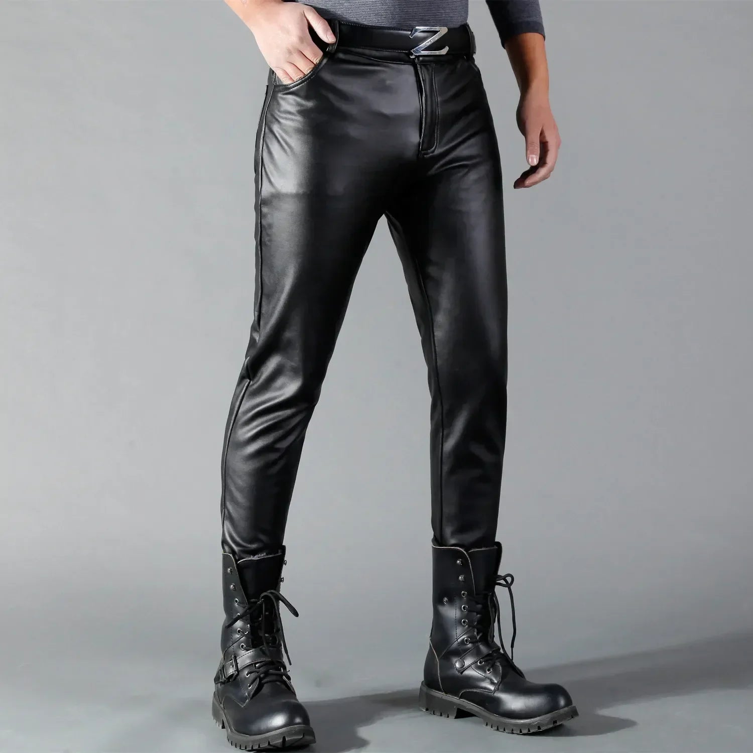 Zwarte Mercury Skinny Stretch Broek van imitatieleer