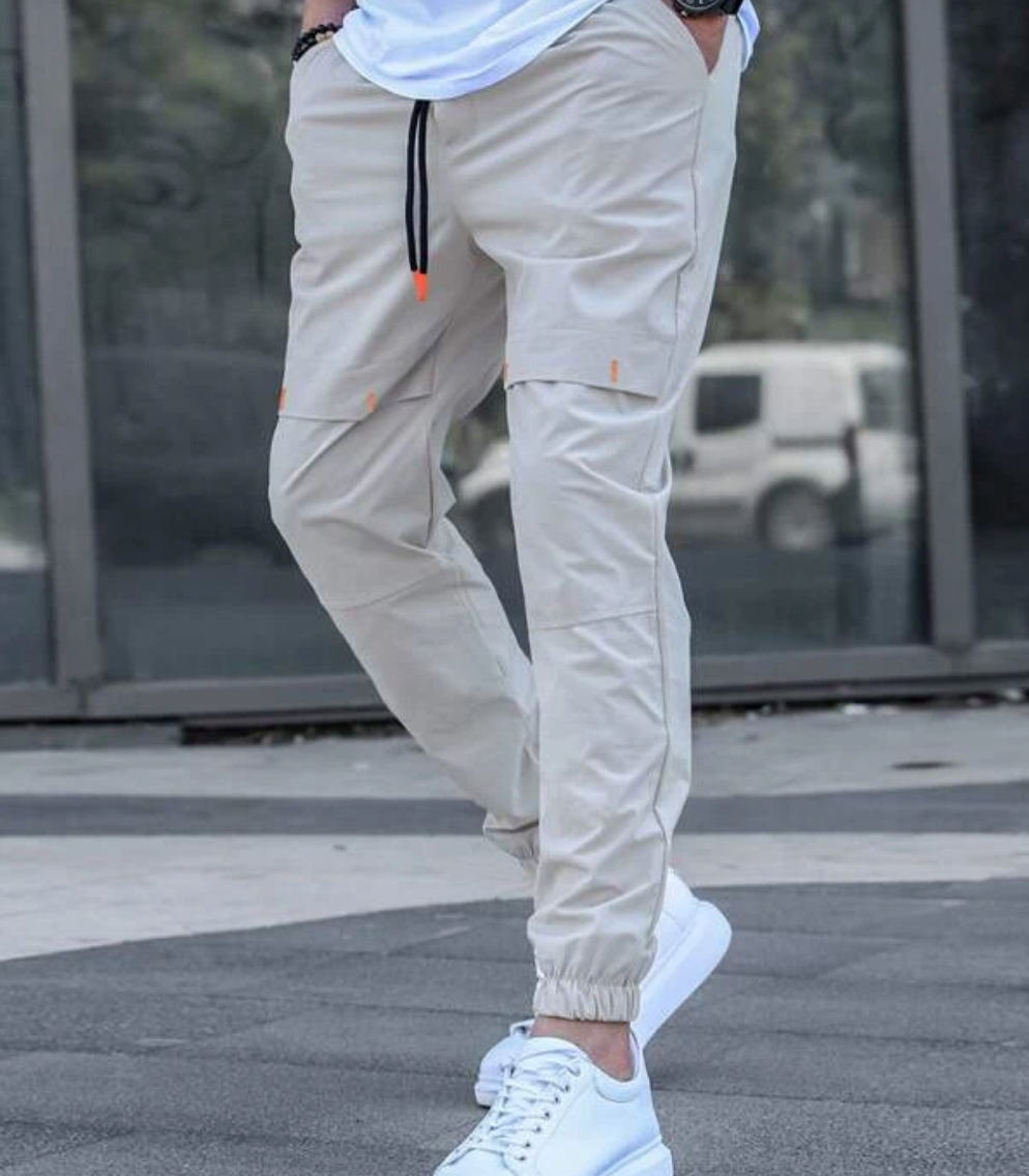 INFINO - Broek met zakken en koord in de taille