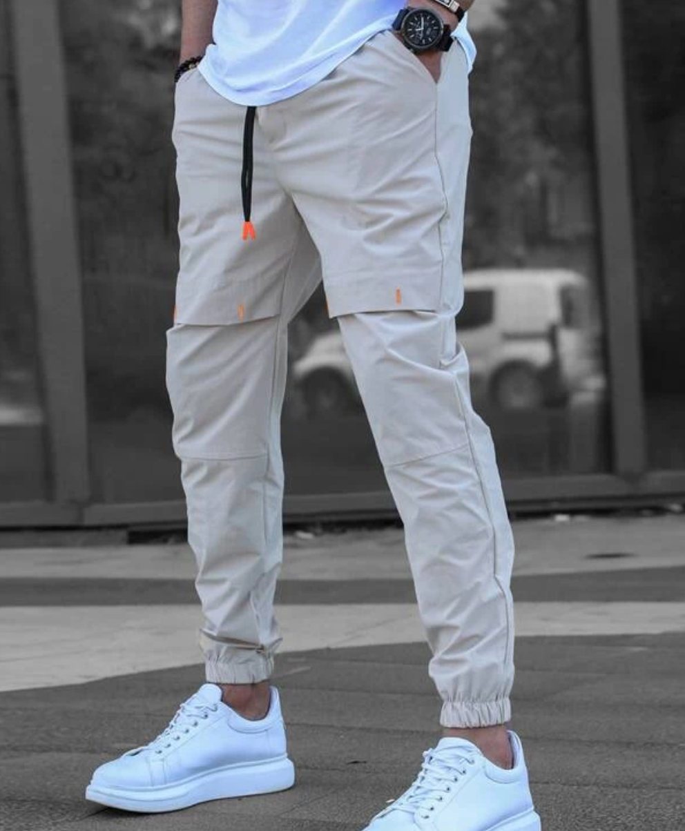 INFINO - Broek met zakken en koord in de taille