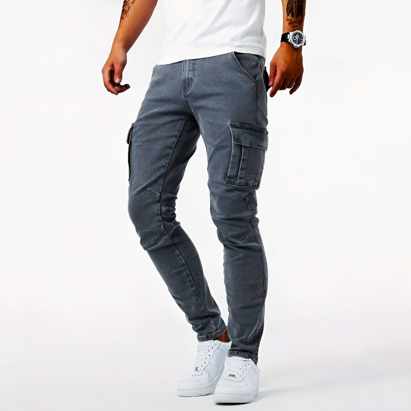 Stretchy skinny cargo broek voor heren