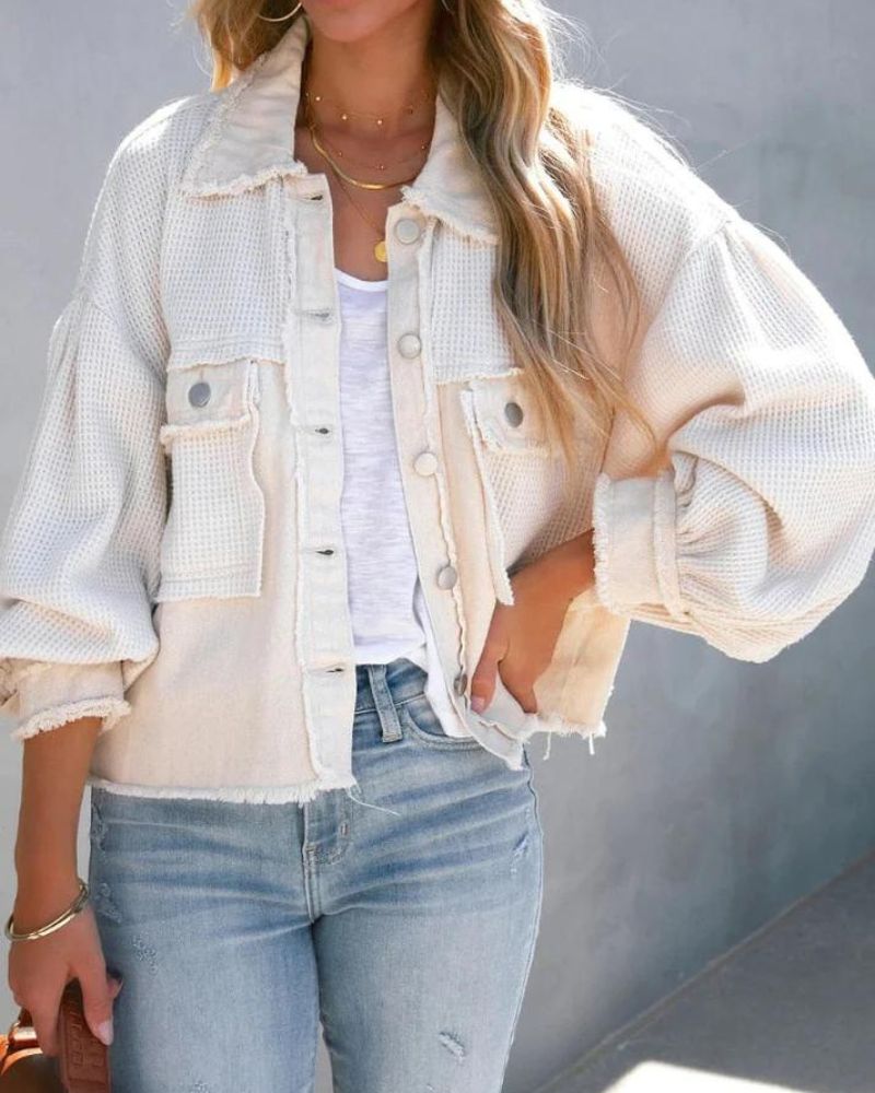 Vintage kort patchwork jasje voor dames